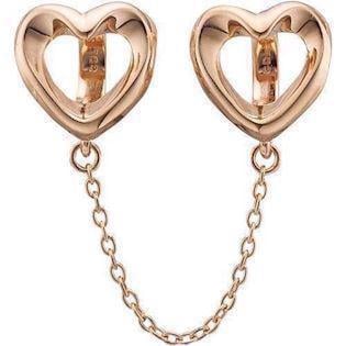 Christina rosa forgyldt sølv Safety Hearts charm med to hjerter, model 630-R99 køb det billigst hos Guldsmykket.dk her